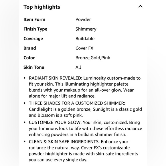 COVER FX Highlighter Palette Brown Gold - Picture 2 of 15